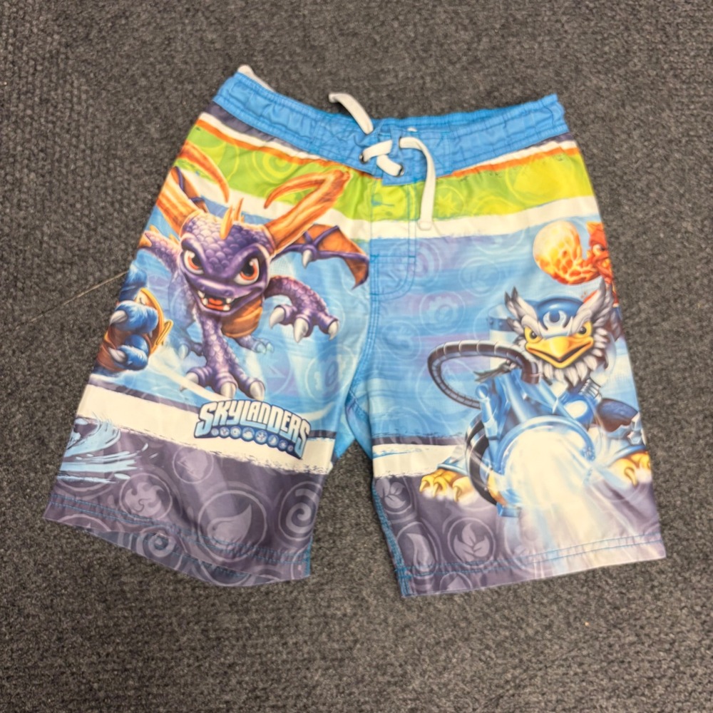 Skylanders Boys Swim Trunks Size 7 Spyro Activision Blue Board Shorts 2015